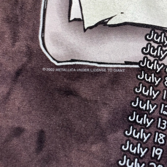 2 Vintage Metallica band Tour Shirts size Xl and XXL 2003 - Picture 9 of 14